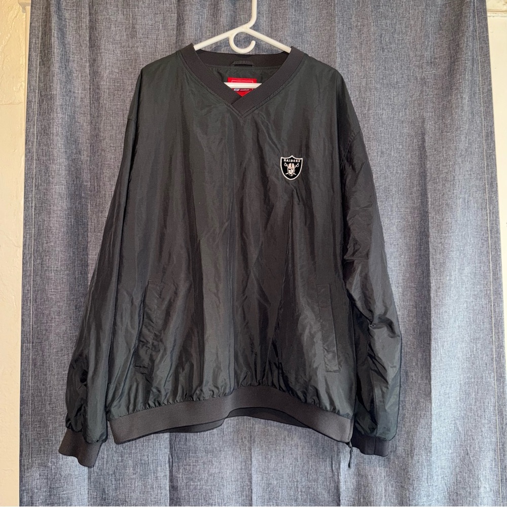 Vintage Oakland Raiders Reebok Jacket Men’s XXL Black Y2K Windbreaker